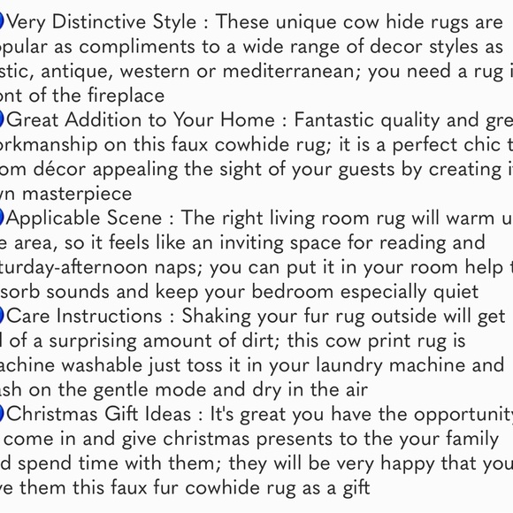 Faux Cowhide Rug 3.6 x2.3 Feet,Cute Cow Hide Rug for Living Room Bedroom Western - Picture 7 of 7